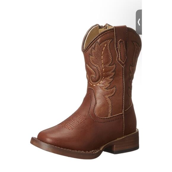 ROPER Kids Boys Texson Square Toe Casual Boots Mid Calf - Brown Kids Size 13 - Picture 1 of 4